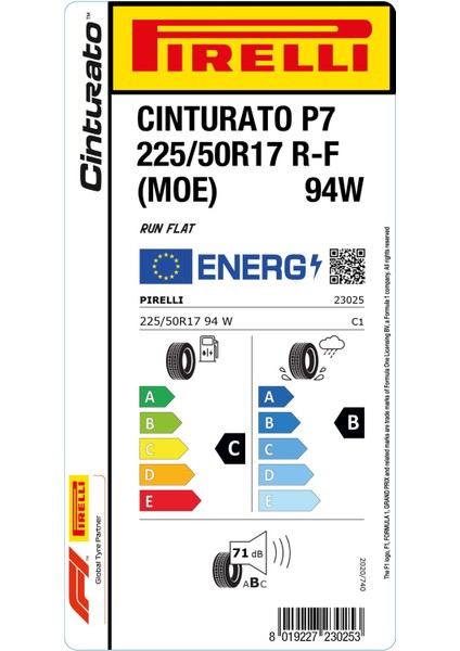 225/50 R17 94W Rft Moe Cint P7 Oto Yaz Lastigi (Üretim Yılı:2024) fiyatları