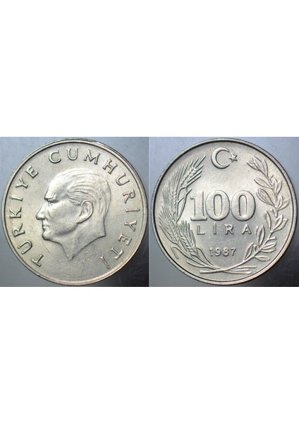 Türkiye Cumhuriyeti 100 Lira 1987 Çilaltı Kondisyon.