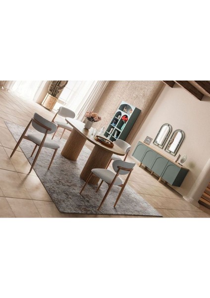 Zenith Iskandinav Oval Natural Ahşap Bohem Masa 90X190 indirimleri