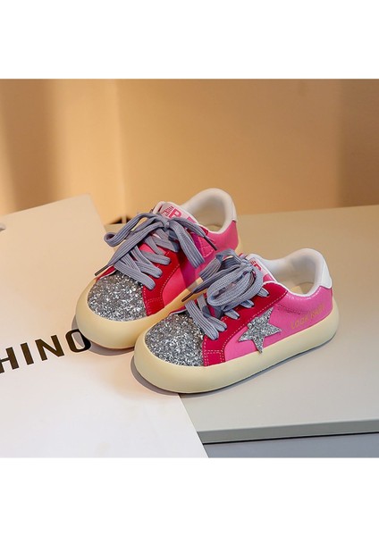 Özel Tasarım Gümüş Yıldız Detaylı Çocuk Sneaker - Pembe fiyatları