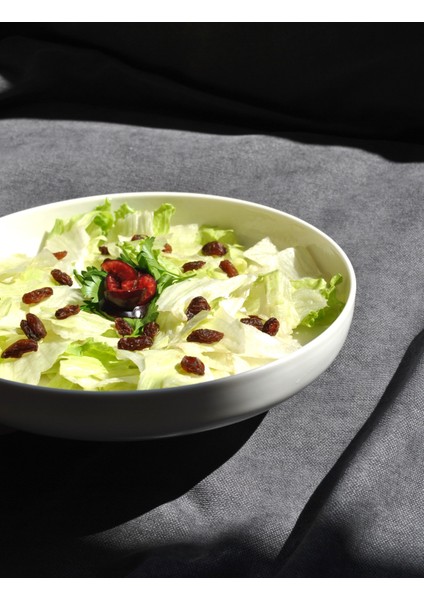 Modern Porselen 22 cm Orta Boy Salata Kasesi Bowl Kase Makarna Tabağı Çukur Servis Tabak- 1 Adet