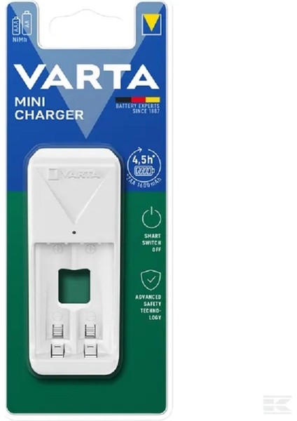 Mini Aa Aaa Pil Uyumlu 2'li Pil Şarj Cihazı Beyaz