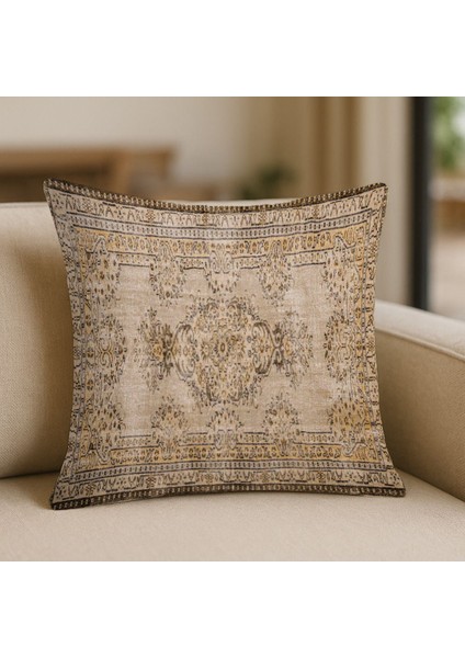 Bej Etnik Desenli Motif Kilim Baskı Kırlent Kılıfı fiyatları