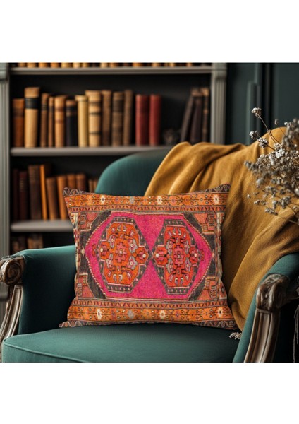 Otantik Desenli Baskı Kırlent Kılıfı