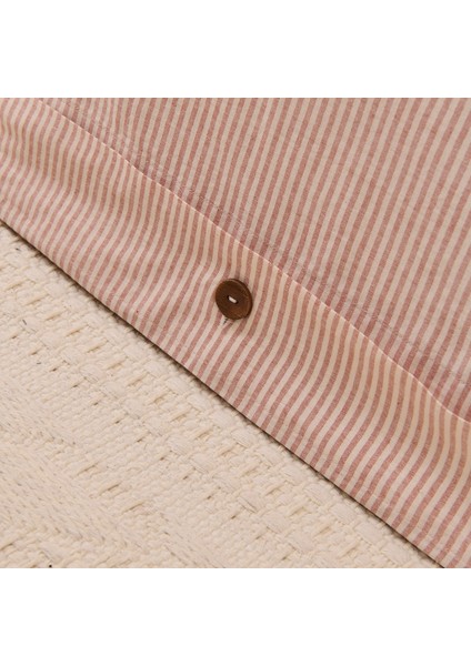 Soft Stripe Tek Kişilik Nevresim Takımı - Kiremit