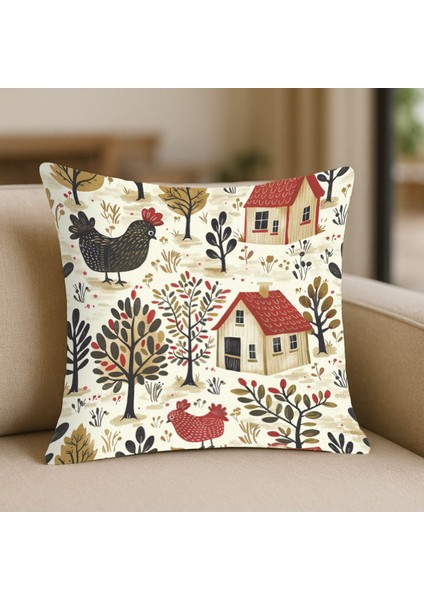 Canlı Geometrik Figürlü Kırlent Kılıfı Kare fırsatları