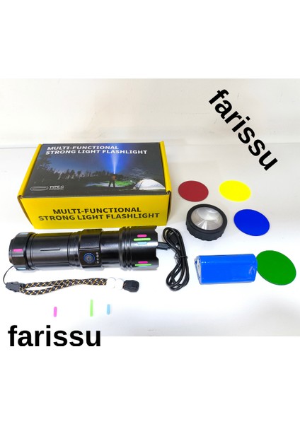Şarjlı LED El Feneri | 100W | 12000 Lümen | 4500 Mah | Zoomlu – Type-C fiyatları