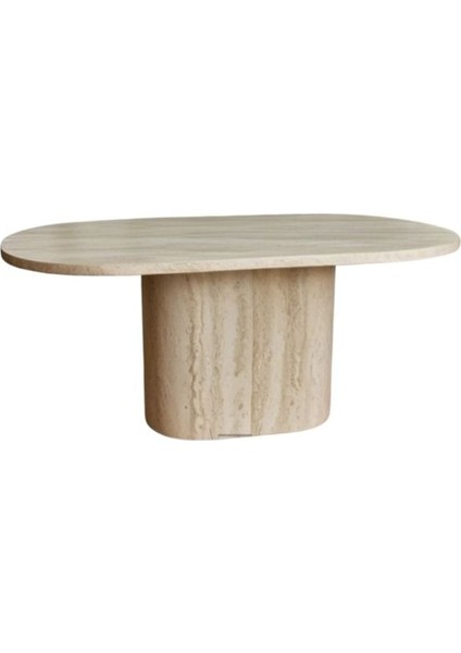 Lucca Oval Traverten Masa, 90X170 fırsatları