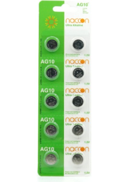 AG10 189 389 LR54 LR1130 Alkalin Düğme Pil 10'lu Paket