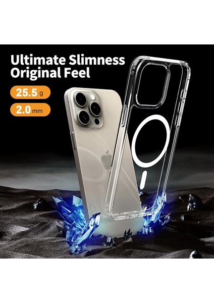 iPhone 15 Pro Uyumlu Kamera Korumalı Magsafe Wireless Şarj Özellikli Şeffaf Silikon Kılıf modelleri