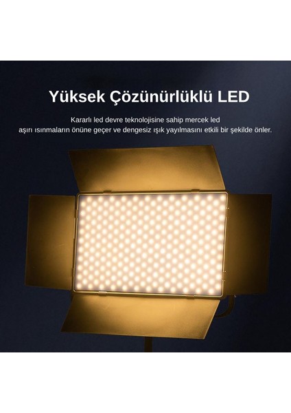 P500C Bicolor Profesyonel Ikili LED Panel Video ve Fotoğraf Stüdyo Işık Seti modelleri