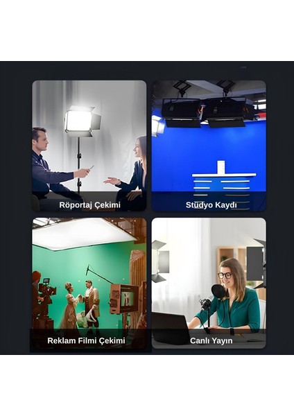 P500C Bicolor Profesyonel Ikili LED Panel Video ve Fotoğraf Stüdyo Işık Seti indirimleri