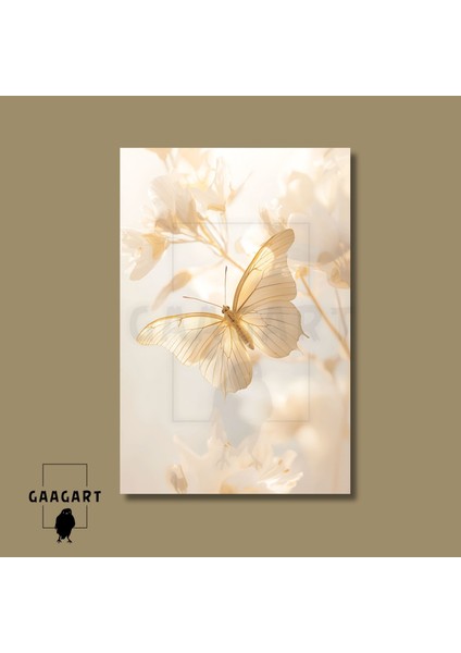 3'lü Kanvas Salon Tablosu Seti Kremrengi Soft Kelebek ve Çiçek fırsatları