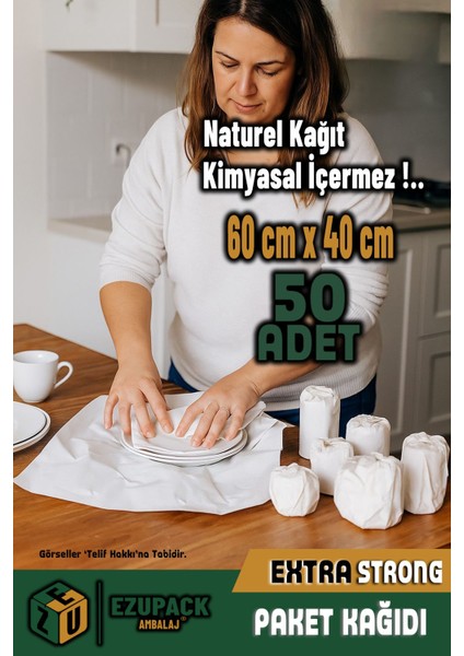50 Adet 60X40 Ambalaj Kağıdı Tabak Bardak Eşya Sarma Koruma Taşıma Taşınma Paketleme