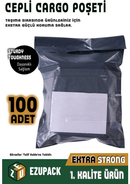 35X45+5 Cepli Kargo Poşeti Kokusuz Ambalaj Paketleme Poşet 100 Adet