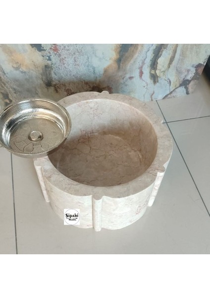 Rozalya Bej Mermer Papatya Model Kurna