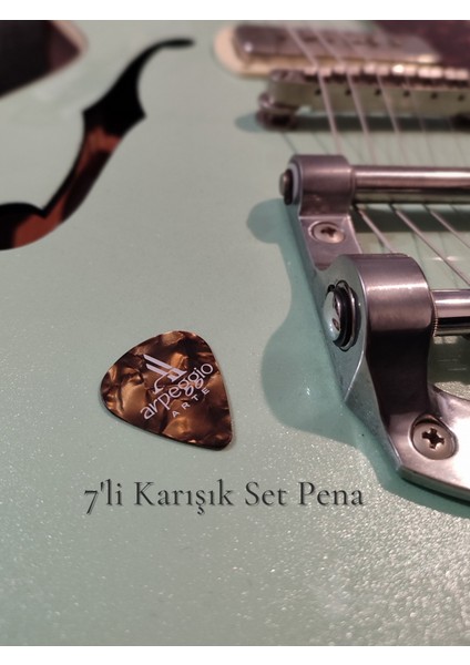 7’li Gitar Pena Seti | Selüloid | 0.46 - 0.71 - 0.96 mm | Karışık Renk | Pena Şarjörü Hediye!