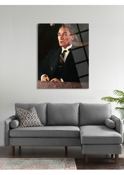 Atatürk Cam Tablo - Cam Tablolar - Atatürk Tablo - Atatürk Portresi - Atatürk Tablosu - ATA035