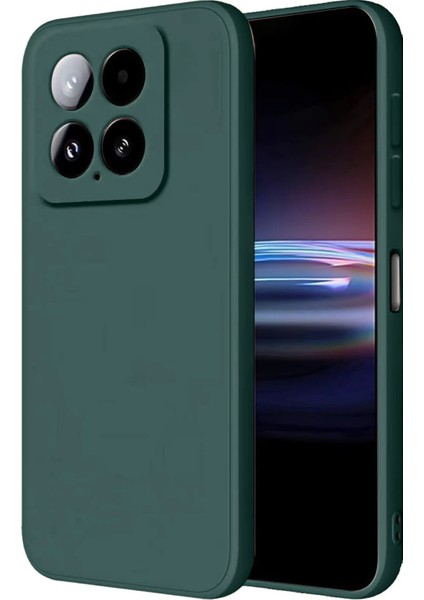Xiaomi Mi 14T Pro Kılıf Nano Içi Kadife Silikon - Koyu Yeşil Bstmy