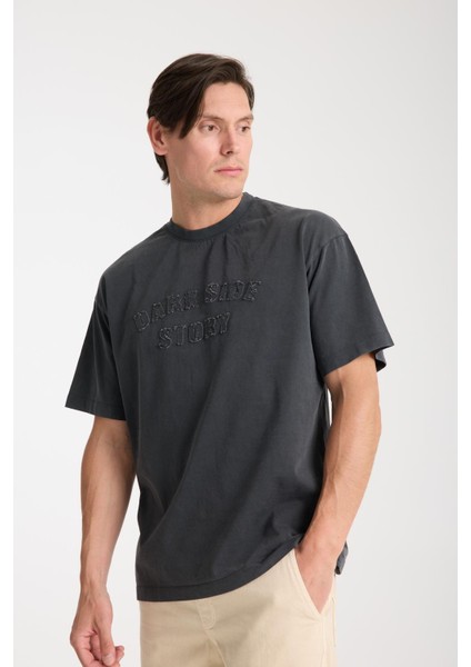 Erkek Pamuk T-Shirt - Basic Soft ve Rahat Yazlık Tasarım - Yazı Baskılı indirimleri