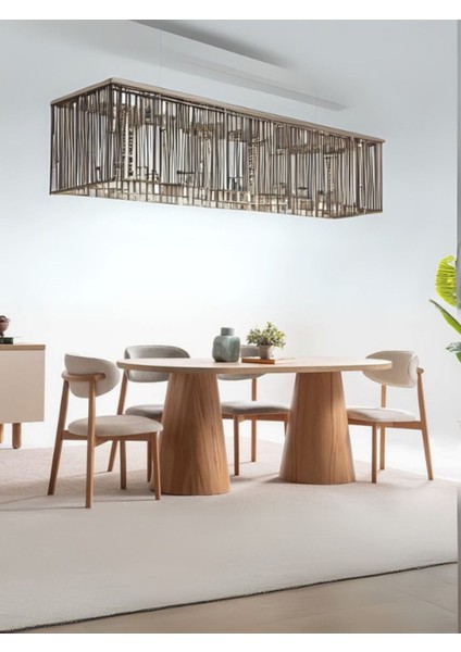 Nivara Bohem Ahşap Yemek Masası 90X180