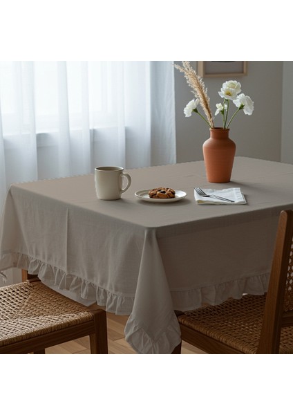 Fırfırlı Ranforce Kumaş Masa Örtüsü fiyatları