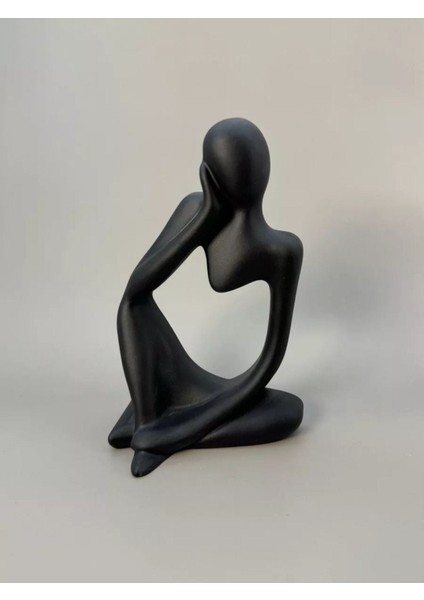 3 Lü Polyester Siyah Soyut Düşünür Heykel Biblo Aksesuar Seti fiyatları