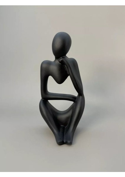 3 Lü Polyester Siyah Soyut Düşünür Heykel Biblo Aksesuar Seti modelleri