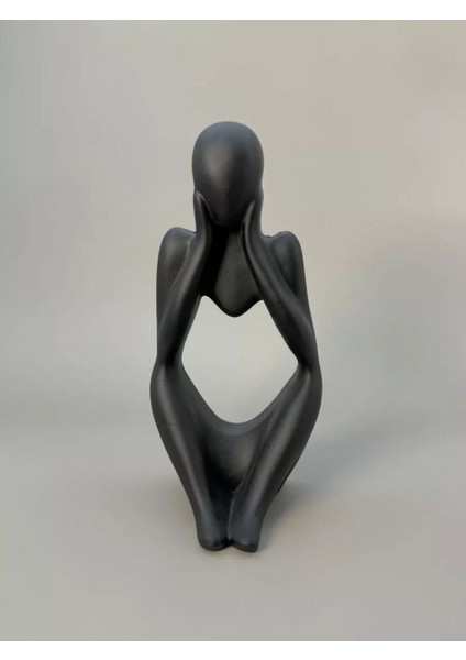 3 Lü Polyester Siyah Soyut Düşünür Heykel Biblo Aksesuar Seti fırsatları