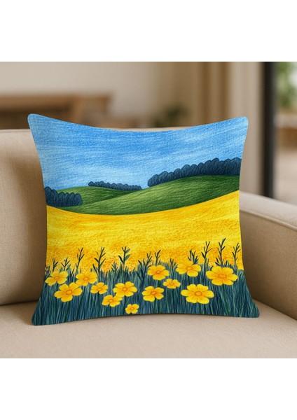 Bohem Tarz Kırmızı Desenli Kırlent Kılıfı – 43X43 Cm, Çift Taraflı, Fermuarlı, Yıkanabilir