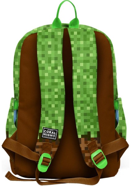 Yeşil Kahverengi High Craft Desenli 3’lü Okul Çanta Seti fırsatları