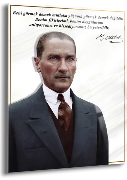 Atatürk Cam Tablo - Cam Tablolar - Atatürk Tablo - Atatürk Portresi - Atatürk Tablosu - ATA104