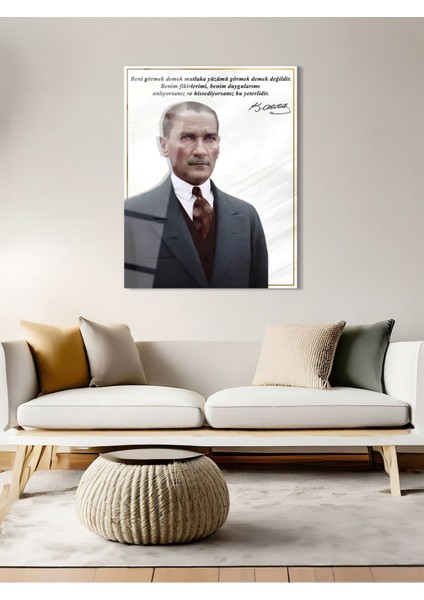 Atatürk Cam Tablo - Cam Tablolar - Atatürk Tablo - Atatürk Portresi - Atatürk Tablosu - ATA104