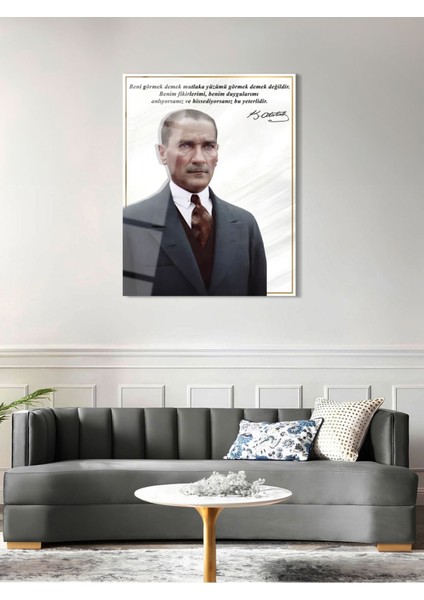 Atatürk Cam Tablo - Cam Tablolar - Atatürk Tablo - Atatürk Portresi - Atatürk Tablosu - ATA104