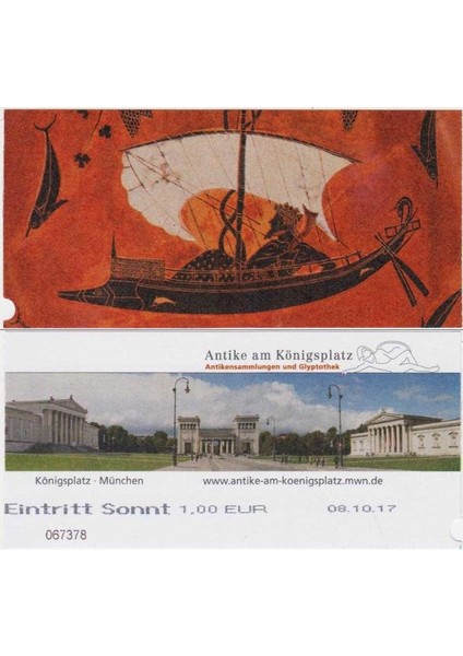 Almanya Münih Antıkensammlungen Und Glyptothek Giriş Bileti 2017. Çok Çok Iyi Durumda, Kırılma Vs Yok.