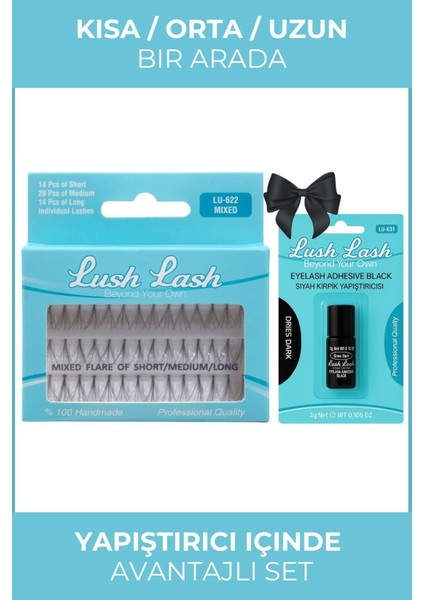 Lash Tekli Takma Kirpik ve Siyah Kirpik Yapıştırıcı (Avantajlı Set)