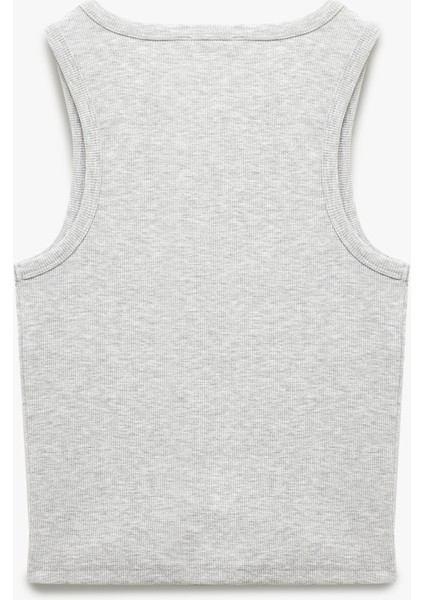 Yeni Sezon Bisiklet Yaka Kolsuz Slim Fit Basic Kadın Atlet