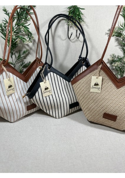 Kadın Hasır Fular Detay Omuz Askılı Çanta