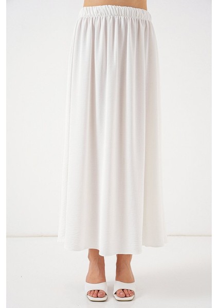 Uzun Ayrobin Etek 8050 - Beyaz fırsatları