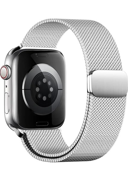 Apple Watch 10 9 8 7 6 Se Ultra Uyumlu 42 44 45 46 49MM Milano Metal Hasır Mıknatıslı Kordon Paslanmaz Çelik modelleri