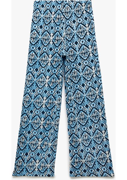 Yeni Sezon Yüksek Bel Bürümcük Baskılı Geniş Paça Pantolon Bürümcük fırsatları