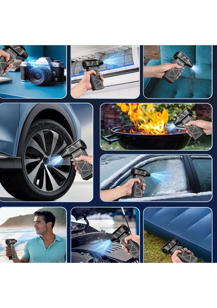 4 Kademe Süper Güçlü Üfleyici Şarjlı Hava Kompresörü 130000 Rpm Çok Fonksiyonlu Turbo Fan 4000 Mah fiyatları
