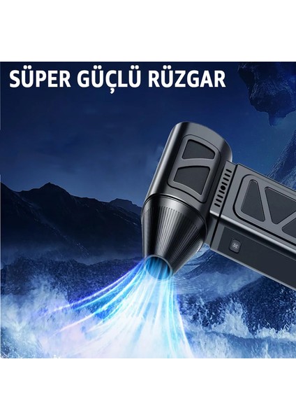 4 Kademe Süper Güçlü Üfleyici Şarjlı Hava Kompresörü 130000 Rpm Çok Fonksiyonlu Turbo Fan 4000 Mah fırsatları