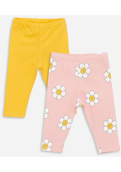 Beli Lastikli Basic Kız Bebek Tayt 2'li