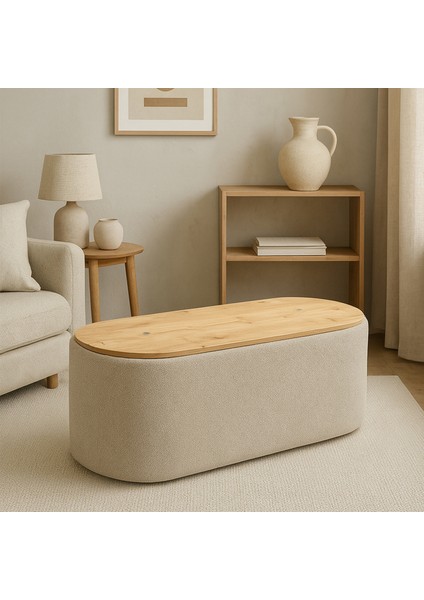 Contes Bohem Sandıklı Orta Sehpa Puf/bench,sütlü Kahve modelleri