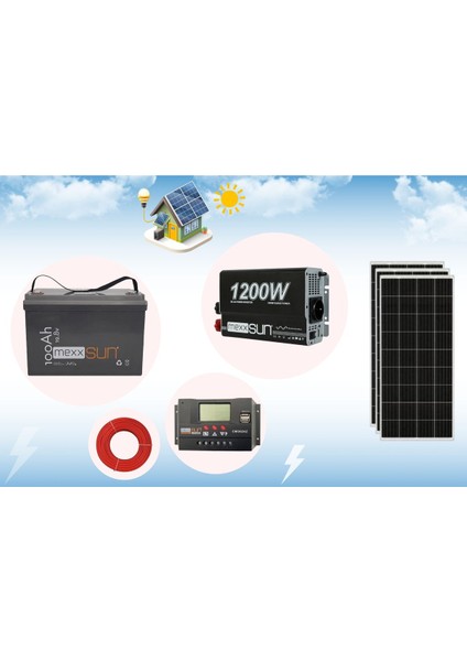 Bahçe Yayla Karavan Villa Paketi Lifepo4 Güneş Enerjisi Sistem