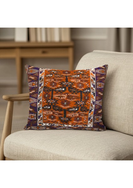 Etnik Desenli Modern Tarz Kırlent Kılıfı Kare