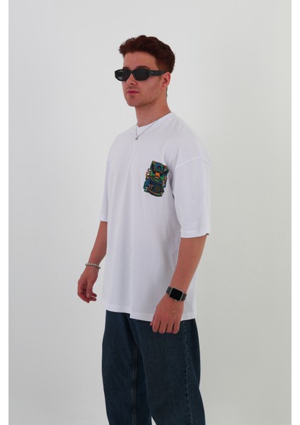 Getlost-Oversize Tişört | Sırt Baskılı – Minimal Göğüs Desenli Unisex Tshirt