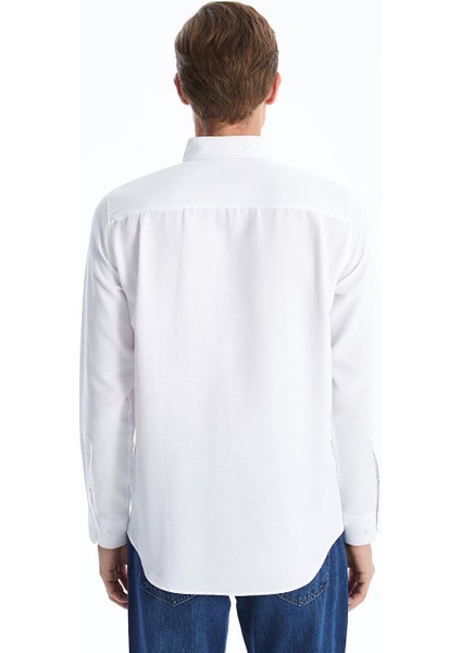 Regular Fit Uzun Kollu Armürlü Erkek Dokulu Gömlek fırsatları