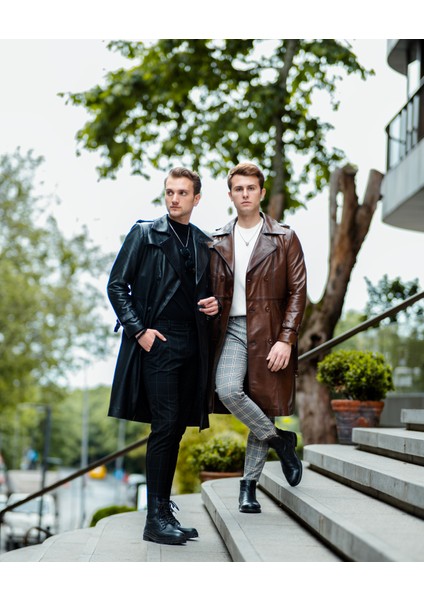 Erkek Hakiki Deri Trençkot modelleri